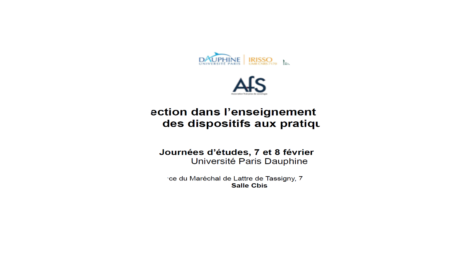 Journée d'étude sur la sélection dans l'enseignement supérieur : des dispositifs aux pratiques